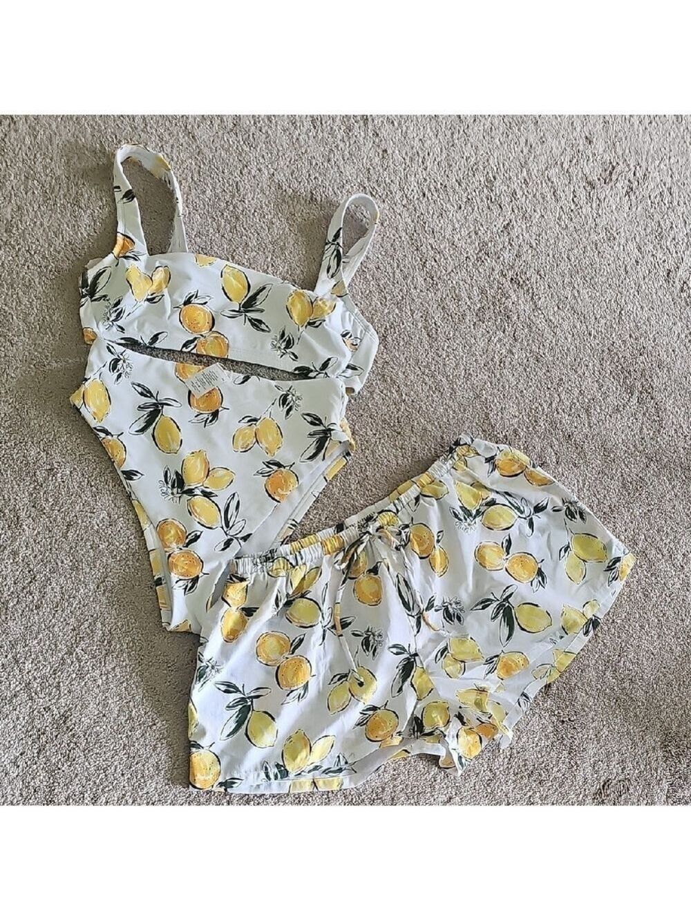 Lemon Print Women's Swim Set